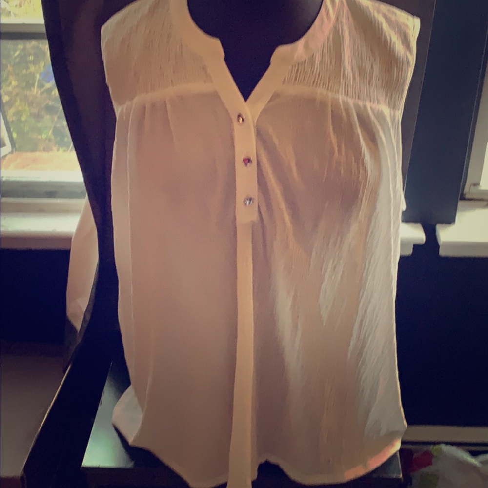 Button down v-neck blouse